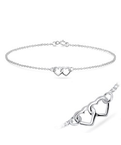 Dual Heart Silver Bracelet BRS-62